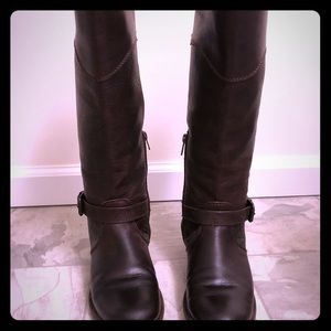 Frye Phillip Harness riding boots cognac color